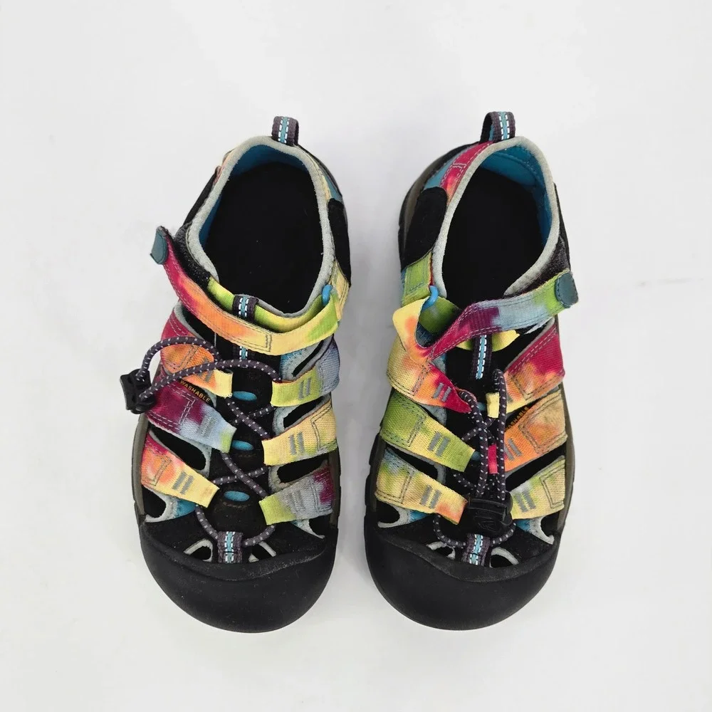 KEEN Newport H2 Tie Dye Rainbow Gorpcore Hiking Sandals Size Youth 3 EU 35 GUC